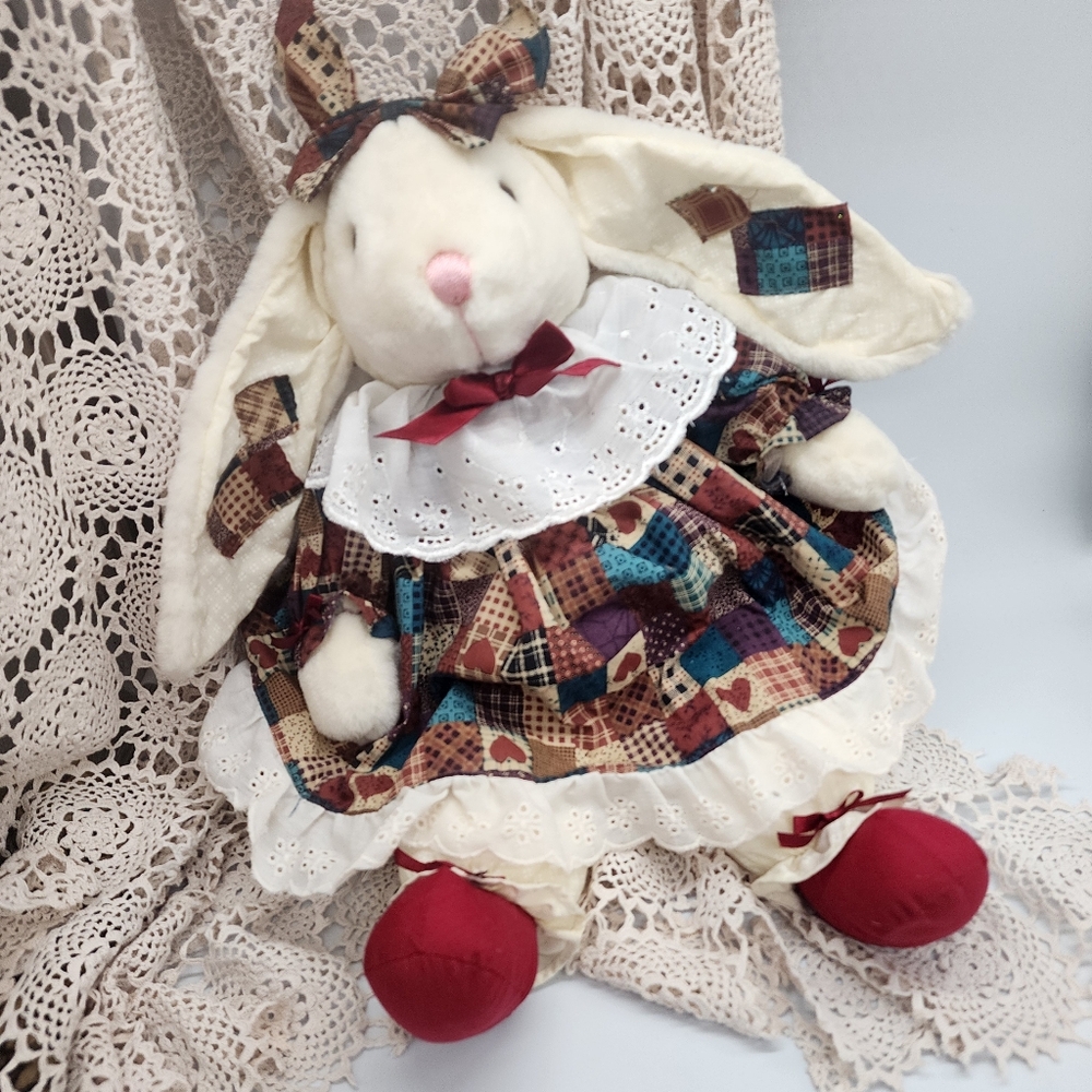 Boho Chic Rabbit Unique Doll Designer Home Accessories Vintage Patchwork